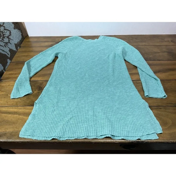 Eileen Fisher Dress Women's Small Green Knit Organic Linen Blend Long Sleeve - Picture 7 of 7